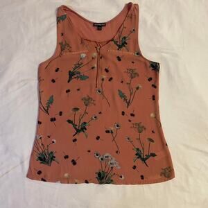 Express Pink Taupe Floral sleeveless Blouse sz small